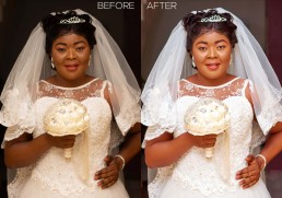 before and after retouching